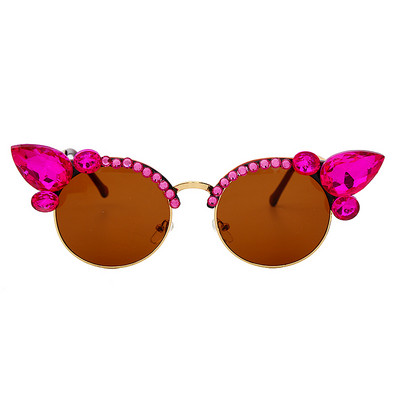 Vintage dijamantne sunčane naočale Ženske luksuzne marke Cat Eye sunčane naočale Pink Blue Crystal Punk sunčane naočale Muške nijanse UV400 okulari