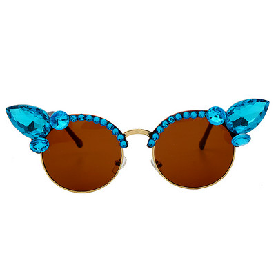 Vintage dijamantne sunčane naočale Ženske luksuzne marke Cat Eye sunčane naočale Pink Blue Crystal Punk sunčane naočale Muške nijanse UV400 okulari