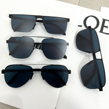 Слънчеви очила за шофиране от титаниева стомана Бизнес мъжки слънчеви очила Висококачествени очила Правоъгълни очила UV400 Сенници Очила