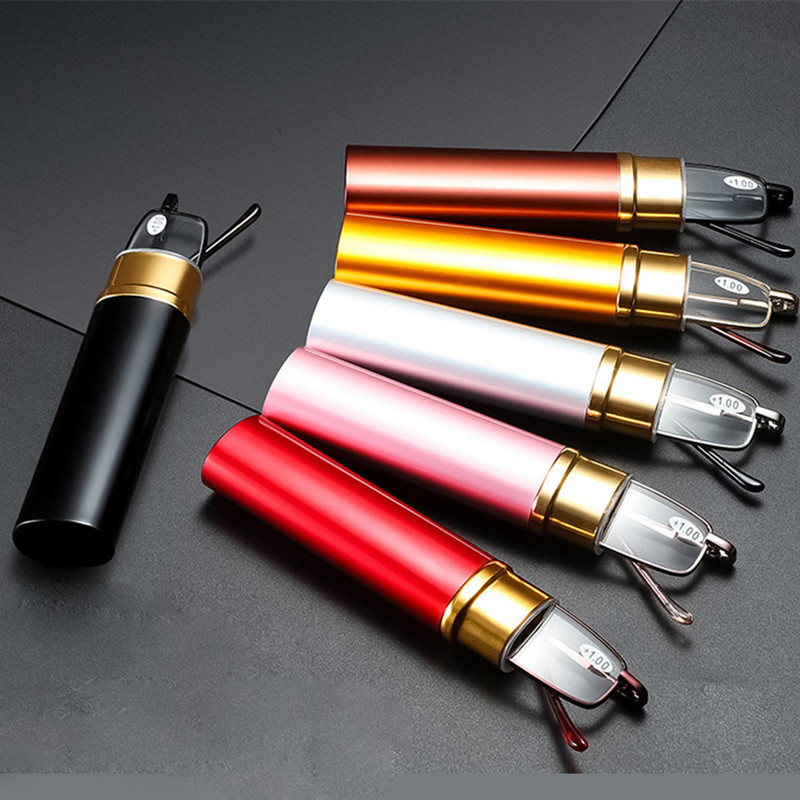 Unisex naočale za čitanje Muškarci Žene Ultra lagane prijenosne naočale protiv umora i dalekovidnosti s kućištem Naočale s dioptrijom +1,0 1,5 2,0