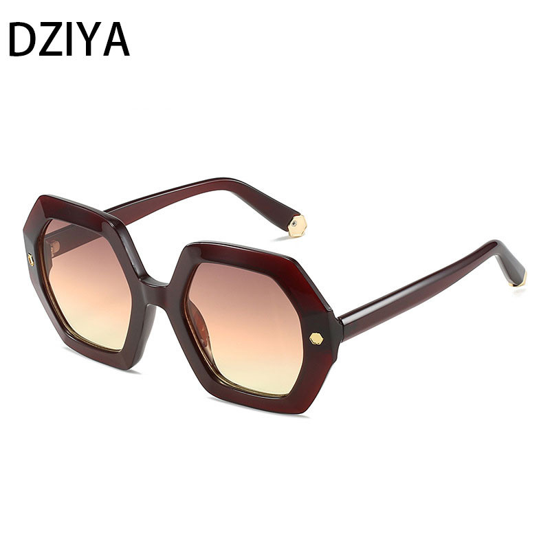 Ochelari de soare poligon supradimensionați Femei Bărbați Ochelari de soare Nuante Ochelari Rame mari Ochelari de vedere pentru exterior pentru femei Oculos 60551