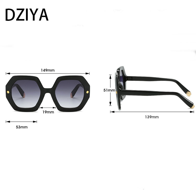 Ochelari de soare poligon supradimensionați Femei Bărbați Ochelari de soare Nuante Ochelari Rame mari Ochelari de vedere pentru exterior pentru femei Oculos 60551