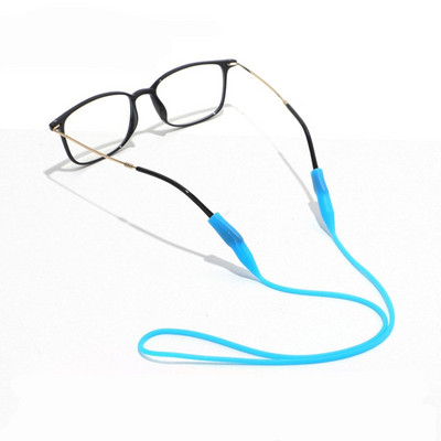 2 Piece Silicone Round Head Glasses Chain Long Thickened Children Adult Sports Anti Drop Glasses Rope