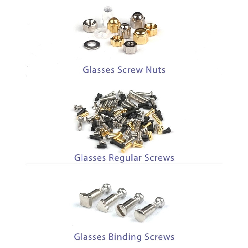 Prillid Päikeseprillid Remondikomplekt Tööriistad Prillid Kruvikeerajad Kruvid Komplektid Mutrid Ninapadi Optilised osad Erinevad