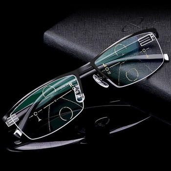 Бифокални очила за четене в бизнес стил Жени Мъже Очила с прогресивна настройка на зрението Преобразувана светлина Мултифокални +1,0 ДО+4,0