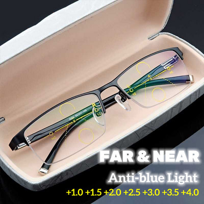 Üzleti stílusú bifokális olvasószemüvegek Női Férfi Progresszív látásbeállító szemüvegek Átalakított fényű, multifokális +1,0 - +4,0