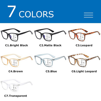 CRIXALIS Квадратни мултифокални прогресивни очила за четене Мъжка мода с диоптри Противоотблясъци Компютърни очила Дамски UV400