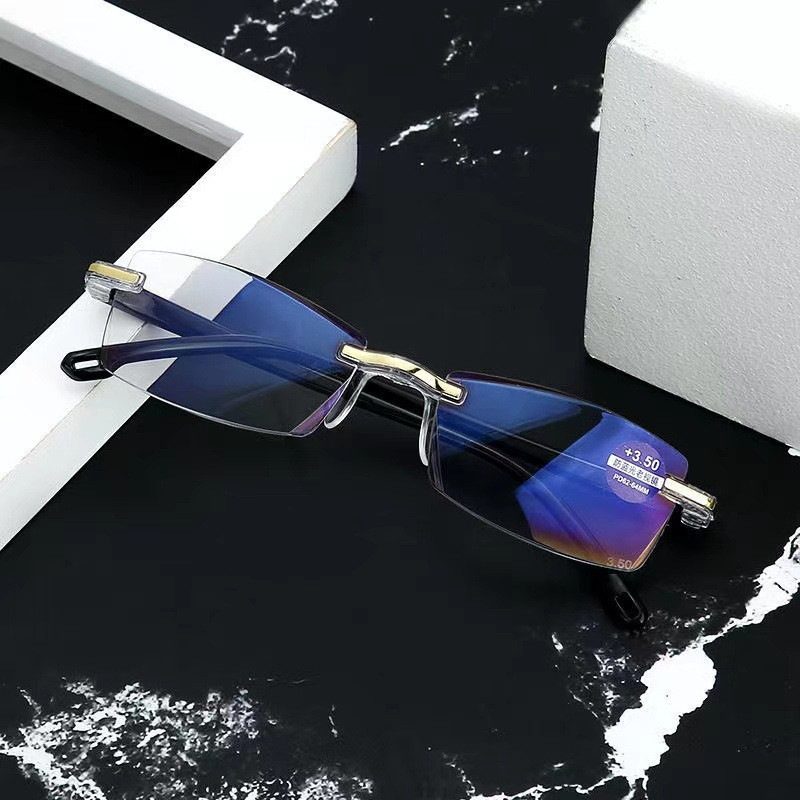 Nove naočale za čitanje protiv plave zrake, muškarci, žene, naočale bez okvira za prezbiopiju za žene, plave naočale