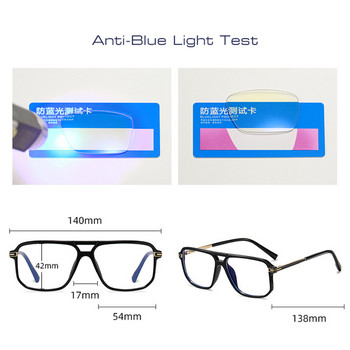 SHAUNA Ретро квадратна рамка за очила с двоен мост Дамски прозрачни очила против синя светлина Пролетна панта Мъжка оптична рамка за очила