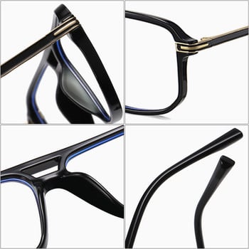 SHAUNA Ретро квадратна рамка за очила с двоен мост Дамски прозрачни очила против синя светлина Пролетна панта Мъжка оптична рамка за очила