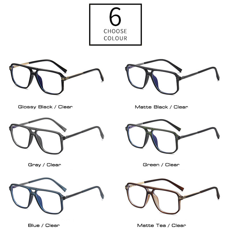 SHAUNA Retro Square Double Sillad Prillide raam Naiste Selge Anti Blue Light Prillid Vedruliigend Meeste Optilised Prillide Raam