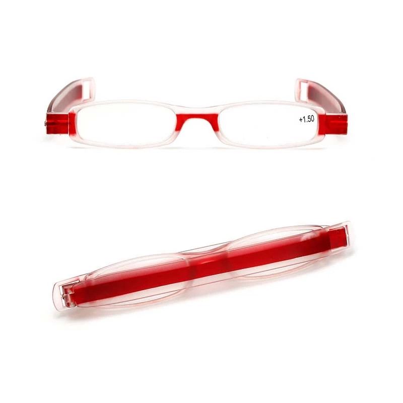 BEGREAT rotacija od 360 stupnjeva sklopivi okvir za naočale za čitanje prijenosne naočale mini naočale za dalekovidnost i dalekovidnost za žene muškarce