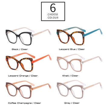 SHAUNA Retro TR90 Котешко око Дамски рамки за очила Прозрачни очила против синя светлина Мъжки модни оптични двуцветни рамки
