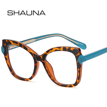 SHAUNA Retro TR90 Cat Eye Γυναικεία γυαλιά Σκελετός Clear Anti-Blue Light Ανδρικά γυαλιά Μόδας Οπτικός Διπλός Χρώμα Σκελετός