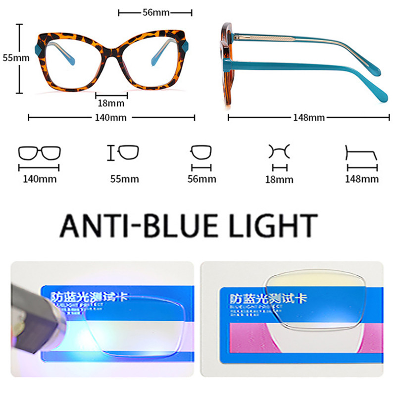 SHAUNA Retro TR90 Cat Eye ženski okviri za naočale Prozirne naočale protiv plave svjetlosti Muški modni optički dvobojni okvir
