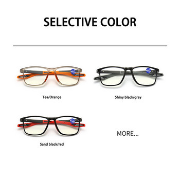 Модни очила за четене със силиконова рамка TR90 Мъже на възраст в напреднала възраст Спортни очила с пресбиопия Ултра леки против синя светлина +1,0 до +4,0