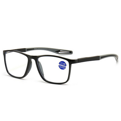 Fashion TR90 Γυαλιά ανάγνωσης με σκελετό σιλικόνης Ανδρικά γυαλιά ηλικιωμένοι Αθλητικά γυαλιά πρεσβυωπίας Εξαιρετικά ελαφρύ Anti Blue Light +1,0 έως +4,0