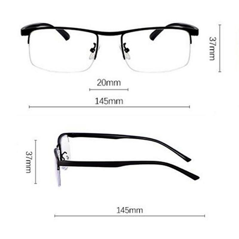 Daugiažidiniai progresyvūs skaitymo akiniai vyrams, moterims, apsaugantys nuo UV spindulių mėlynos spalvos akiniai Pusinio rėmelio automatinio reguliavimo akiniai