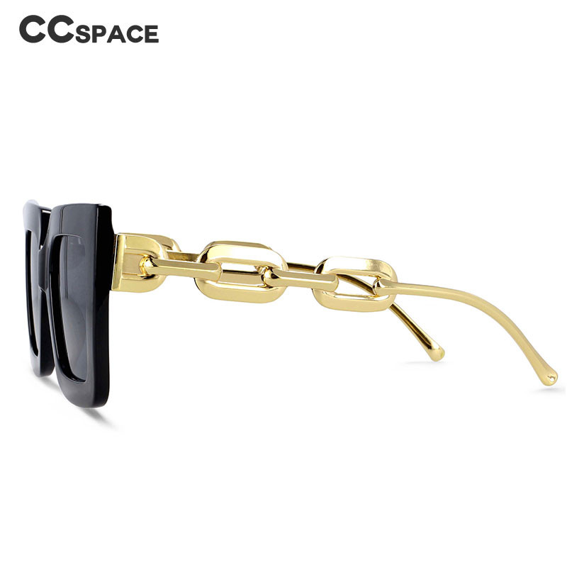54210 Големи слънчеви очила с метална верига Модни мъже и жени Луксозни нюанси UV400 Ретро очила