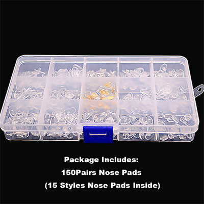 150 Pairs/Box Glasses Nose Pads Βάση στήριξης σιλικόνης Γυαλιά ηλίου Γυαλιά οράσεως Αντιολισθητικά γυαλιά με βίδες στη μύτη Εργαλεία επισκευής