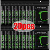 20 komada višekratnih maramica protiv zamagljivanja naočala Antilop, prethodno navlažena krpa za leće, odmagljivač, maramice za naočale, naočale koje sprječavaju magljenje