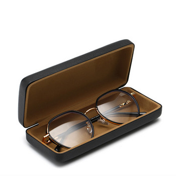 Модни обикновени PU кожени очила Метален квадратен преносим калъф за слънчеви очила Жени Мъже Издръжлива кутия за съхранение на очила
