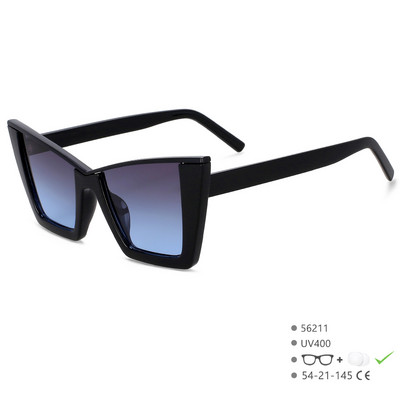 56211 Ochelari de soare retro pătrați ochi de pisică pentru femei Ochelari de soare populari pentru femei Ochelari de vedere negri Ochelari de șofer Oglindă Uv400