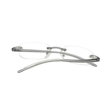 Zilead Унисекс очила за четене Марка очила за пресбиопия без рамки за жени Мъже Очила за четене с прозрачни лещи от смола +1,0~4,0