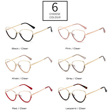 SHAUNA Retro TR90 Metal Cat Eye Women Glasses Frame Clear Anti-blue Light Eyewear Модни пролетни панти Мъжки оптични рамки