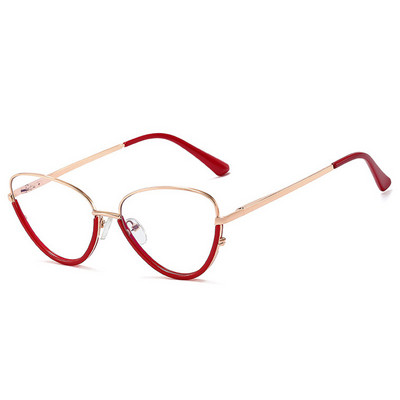 SHAUNA Retro TR90 Metalni mačkasti okvir ženskih naočala Prozirni anti-plavi svjetlosni naočale Modni proljetni šarki Muški optički okviri