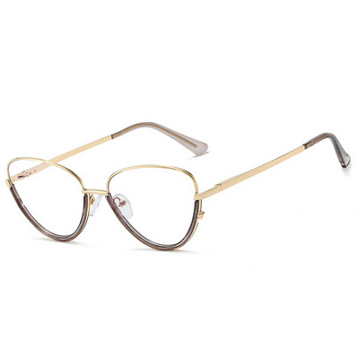 SHAUNA Retro TR90 Metalni mačkasti okvir ženskih naočala Prozirni anti-plavi svjetlosni naočale Modni proljetni šarki Muški optički okviri