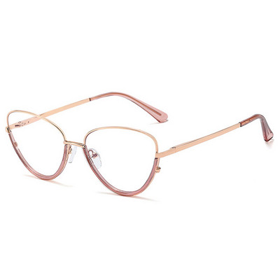 SHAUNA Retro TR90 Metalni mačkasti okvir ženskih naočala Prozirni anti-plavi svjetlosni naočale Modni proljetni šarki Muški optički okviri