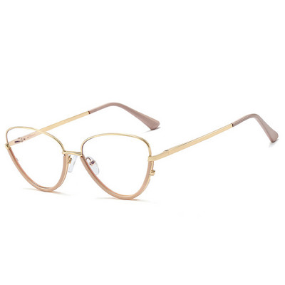 SHAUNA Retro TR90 Metalni mačkasti okvir ženskih naočala Prozirni anti-plavi svjetlosni naočale Modni proljetni šarki Muški optički okviri