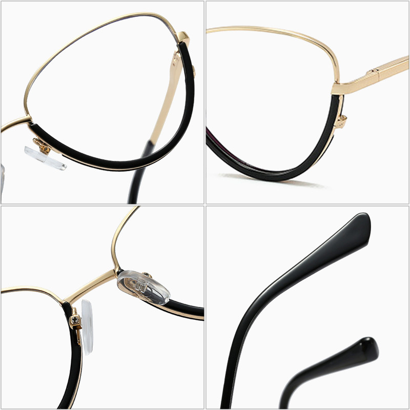 SHAUNA Retro TR90 Metalni mačkasti okvir ženskih naočala Prozirni anti-plavi svjetlosni naočale Modni proljetni šarki Muški optički okviri
