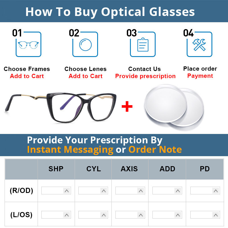54025 Котешко око Anti Blue Light TR90 Рамки за оптични очила Пролетни крака Дамски модни компютърни очила