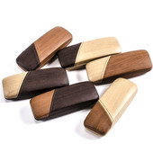 Carcasă pentru ochelari de modă Pvc Husă pentru ochelari din piele cu boabe de lemn Oglindă cu oglindă cu miopie optică Cutie de depozitare pentru ochelari pentru studenți