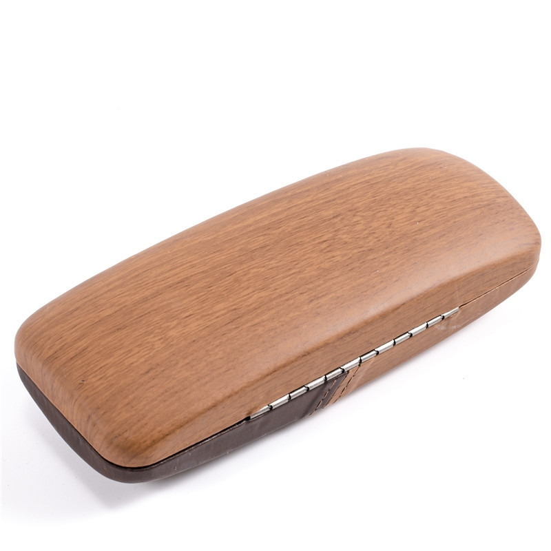 Carcasă pentru ochelari de modă Pvc Husă pentru ochelari din piele cu boabe de lemn Oglindă cu oglindă cu miopie optică Cutie de depozitare pentru ochelari pentru studenți