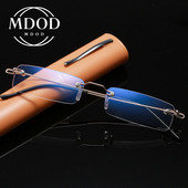 Hordozható tolltartó Antikék, világos, szegély nélküli presbyopia szemüveg zuhanásgátló, nagy felbontású, fáradtság elleni olvasószemüveggel