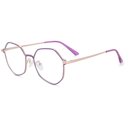 54104 Daugiakampis metalinis anti-mėlynos šviesos optinių akinių rėmeliai, vyriški, moteriški, madingi kompiuteriniai akiniai