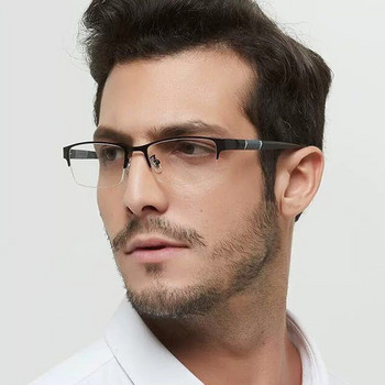 Висококачествени очила за пресбиопия Унисекс Гъвкави очила с половин рамка Очила за бизнес четене Степен на диоптър +1,0 ДО +4,0