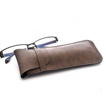 Гореща продажба Опростен стилен калъф за очила за четене Ръчно изработени слънчеви очила Мека чантичка за мъже Малка чанта за очила от PU кожа
