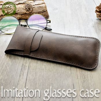 Гореща продажба Опростен стилен калъф за очила за четене Ръчно изработени слънчеви очила Мека чантичка за мъже Малка чанта за очила от PU кожа