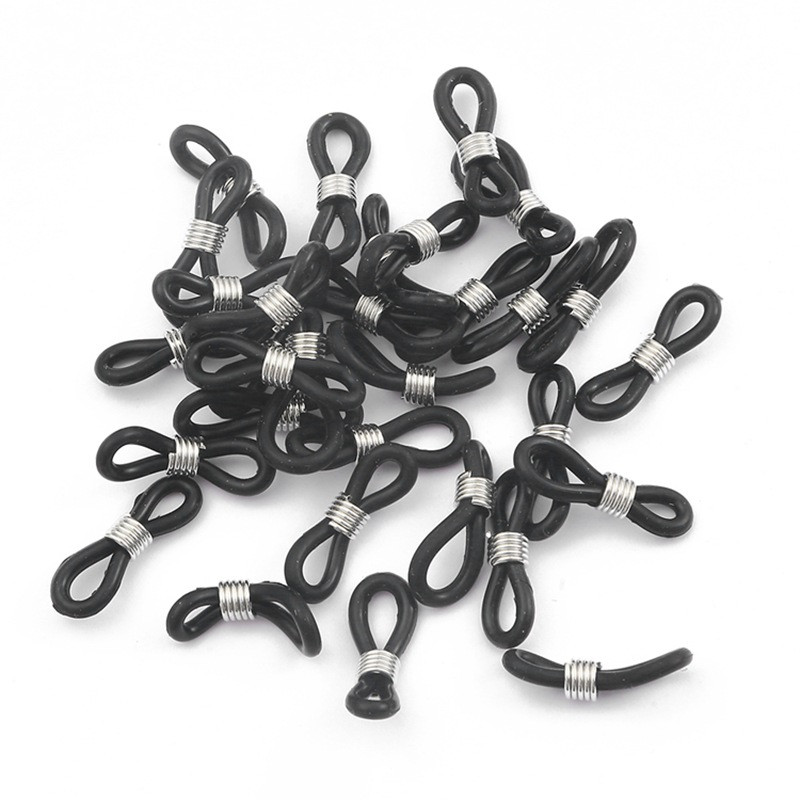 50 τμχ Γάντζος σκουλαρίκι από ανοξείδωτο ατσάλι με πόρπη από σιλικόνη, θήκη για γυαλιά ηλίου, άκρο σύνδεσης ζώνης, αξεσουάρ αλυσίδας γυαλιών 2023