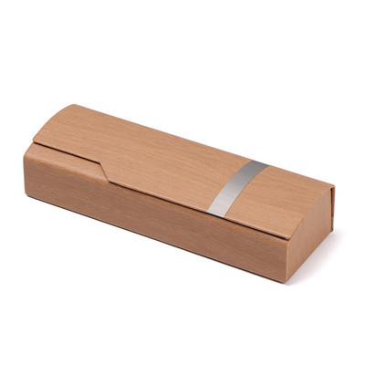 1PC Kutija od imitacije drvenog zrna za naočale, sunčane naočale Unisex modna zaštita za naočale Tvrda ručno izrađena prijenosna četvrtasta preklopna torbica