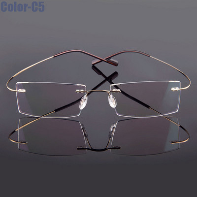 5018 Beta-Ti Designer Brand Style Flexible Memory Metal Rimless Glasses Frame for oculos de grau Glasses Optical Frame