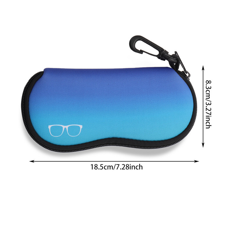 Nešiojamas saulės akinių dėklas su karabino kabliu itin lengvas minkštas neopreno akinių dėklas su užtrauktuku Saugus akinių maišelis su užtrauktuku