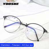 YOOSKE 3 in 1 mood polariseeritud prillid naiste sinise valguse fotokroomsed päikeseprillid meeste 2021 kameeleonläätsed prillide raam UV