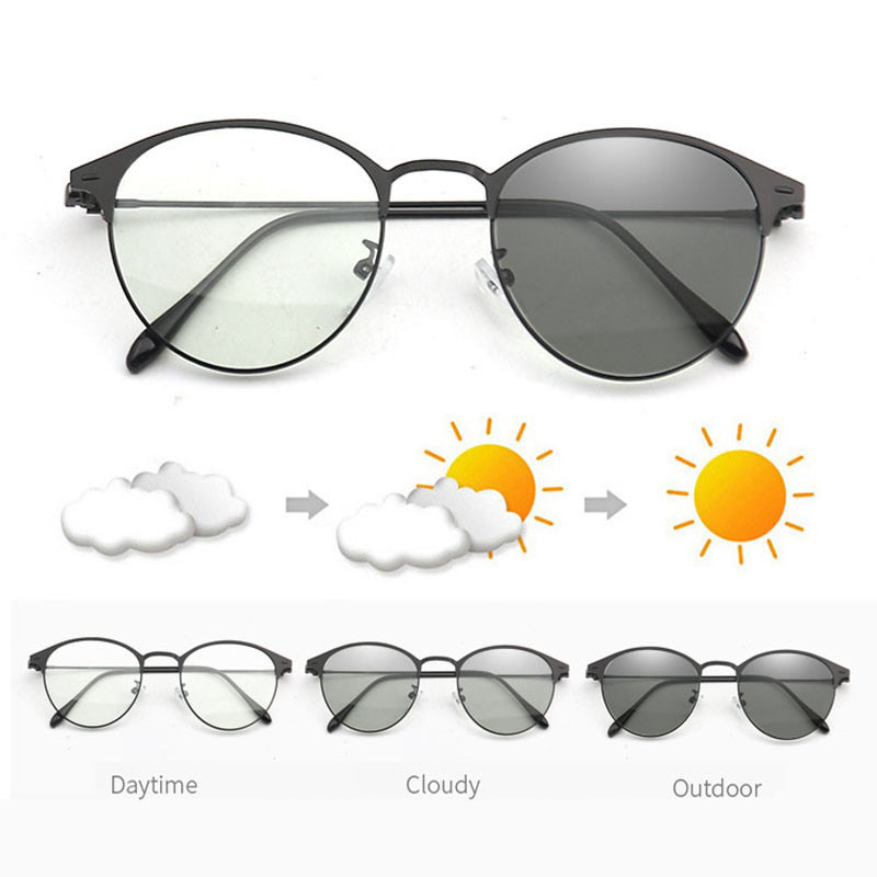 YOOSKE 3 in 1 mood polariseeritud prillid naiste sinise valguse fotokroomsed päikeseprillid meeste 2021 kameeleonläätsed prillide raam UV