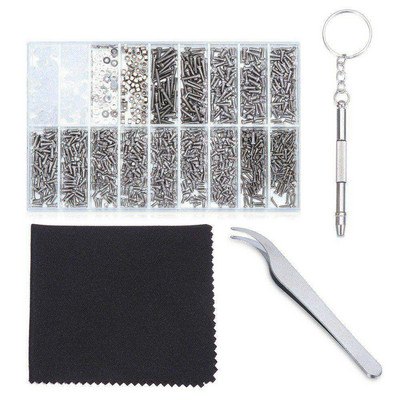 1Set Naočale Sunčane naočale Naočale Sat Sitni vijci Matica Asortiman Alat za popravak Razni komplet koji se koristi za pričvršćivanje naočala/satova