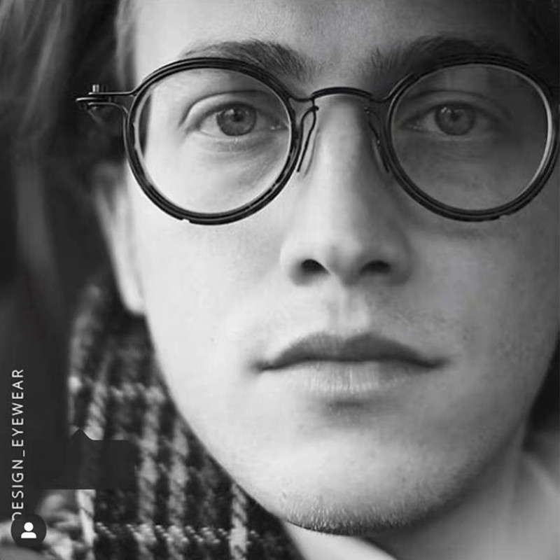 Στρογγυλά γυαλιά από κράμα UVLAIK Σκελετός Ανδρικών Προσαρμοσμένη Μυωπία Συνταγογραφούμενοι φακοί γυαλιών Γυναικεία Γυαλιά γυαλιών ρετρό μεταλλικό μπλε φως